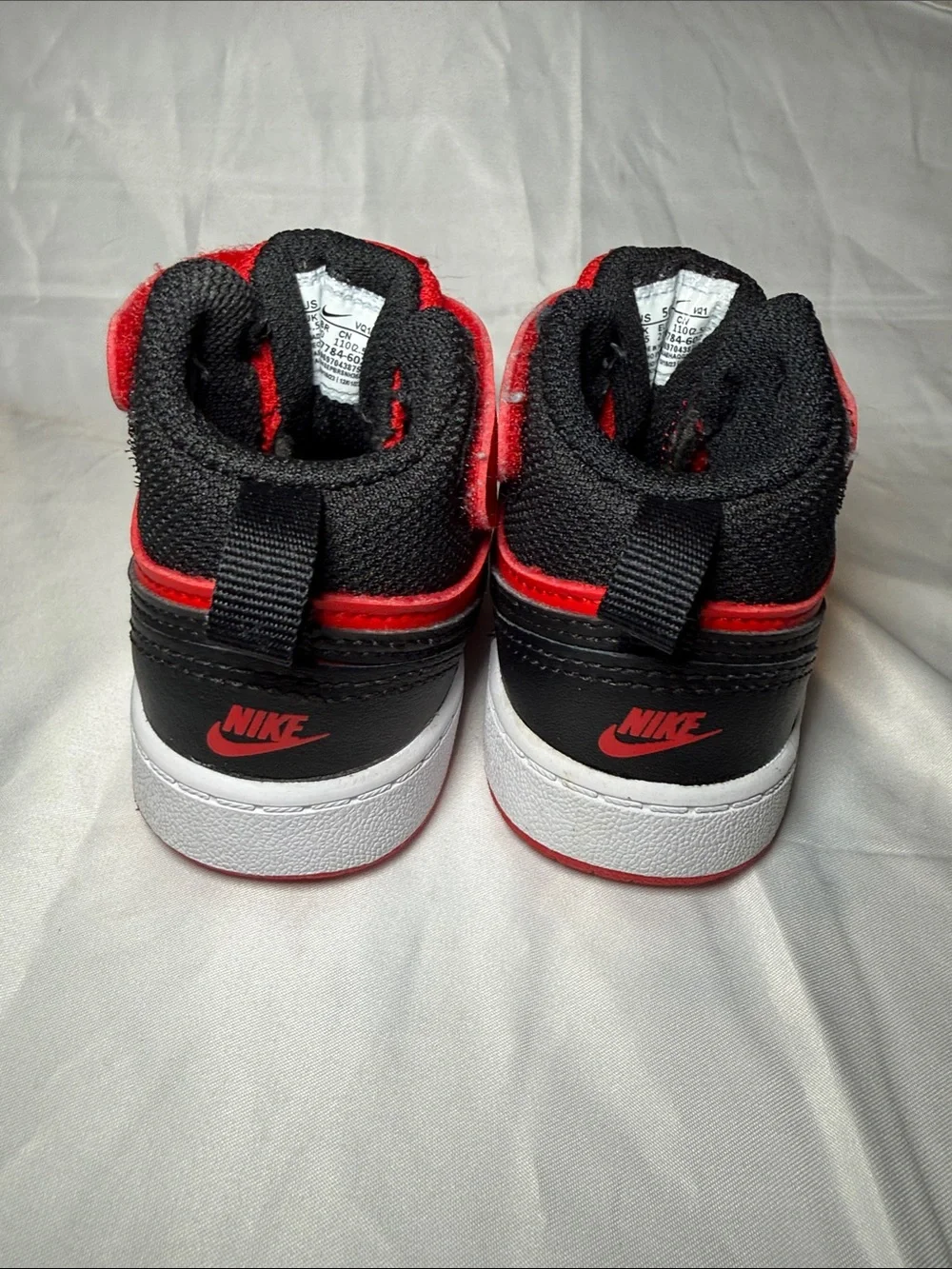 Nike Court Borough Mid 2 Toddler Shoes Red Black Size 5C LIKE NEW